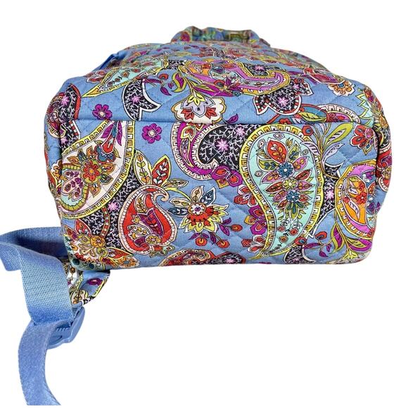 Vera Bradley Cotton Mini Totepack Backpack, Provence Paisley Blue Multicolor - Picture 5 of 10
